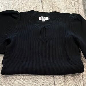 525 America Black Ribbed Knit Top